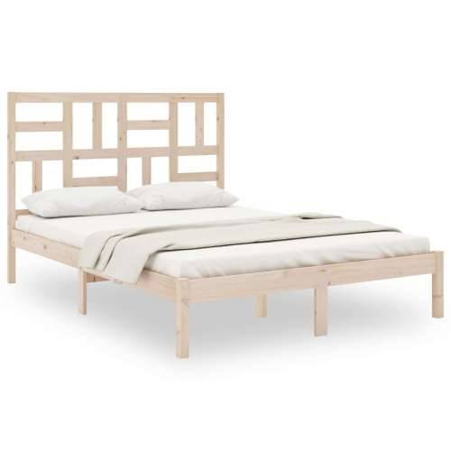 Okvir za krevet od masivnog drva 140 x 190 cm - Prirodna 140 x 190 cm Cijena