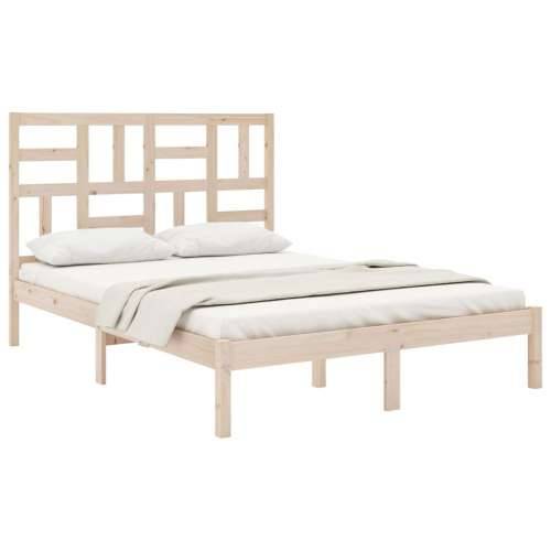 Okvir za krevet od masivnog drva 140 x 190 cm - Prirodna 140 x 190 cm Cijena
