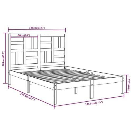 Okvir za krevet od masivnog drva 140 x 190 cm - Prirodna 140 x 190 cm Cijena