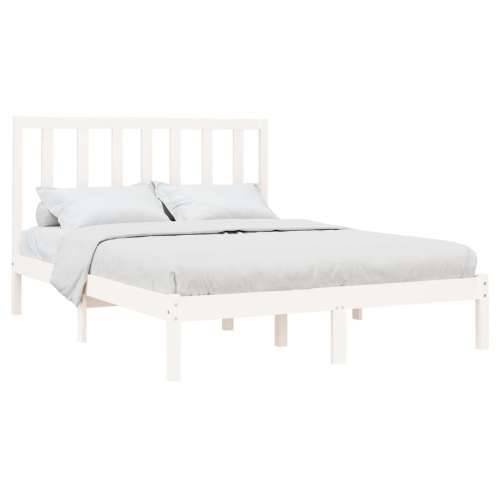 Okvir za krevet od masivne borovine bijeli 120 x 200 cm - Bijela 120 x 200 cm Cijena