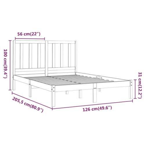 Okvir za krevet od masivne borovine bijeli 120 x 200 cm - Bijela 120 x 200 cm Cijena