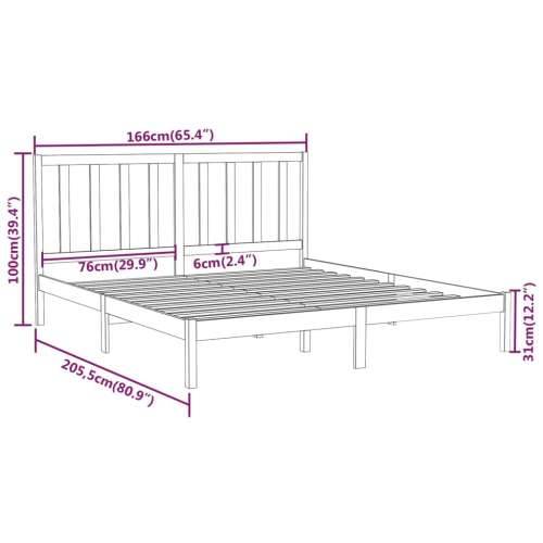 Okvir za krevet od masivnog drva 160 x 200 cm - Prirodna 160 x 200 cm Cijena