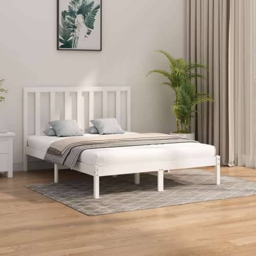 Okvir za krevet od masivnog drva bijeli 160 x 200 cm - Bijela 160 x 200 cm Cijena