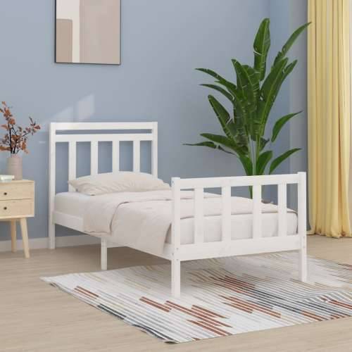 Okvir za krevet od masivne borovine bijeli 100 x 200 cm - Bijela 100 x 200 cm Cijena