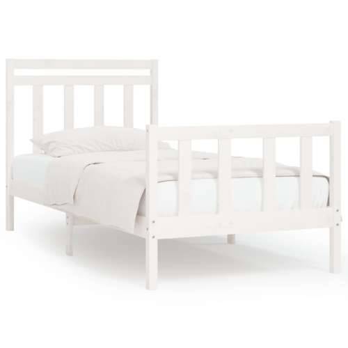 Okvir za krevet od masivne borovine bijeli 100 x 200 cm - Bijela 100 x 200 cm Cijena