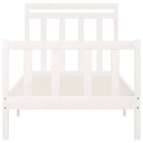 Okvir za krevet od masivne borovine bijeli 100 x 200 cm - Bijela 100 x 200 cm Cijena