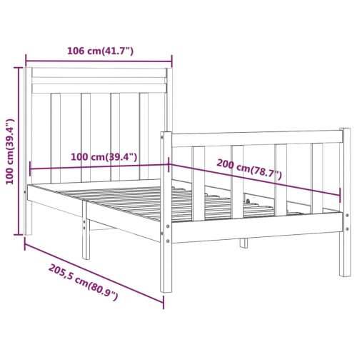 Okvir za krevet od masivne borovine bijeli 100 x 200 cm - Bijela 100 x 200 cm Cijena