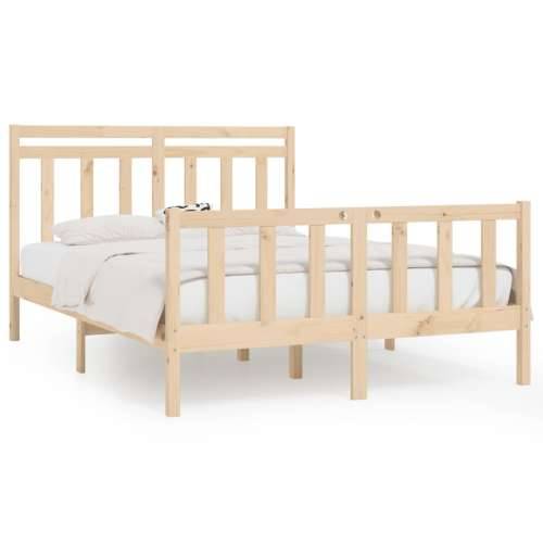 Okvir za krevet od masivne borovine 120 x 200 cm - Prirodna 120 x 200 cm Cijena