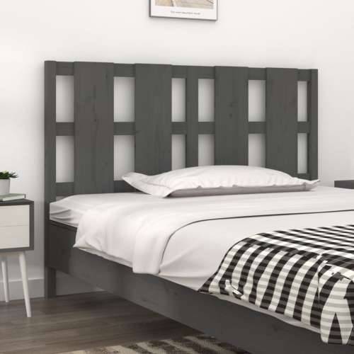 Uzglavlje za krevet sivo 125,5 x 4 x 100 cm od masivne borovine