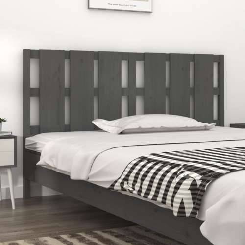 Uzglavlje za krevet sivo 165,5 x 4 x 100 cm od masivne borovine