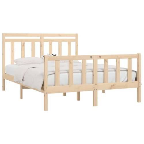 Okvir za krevet od masivne borovine 160 x 200 cm Prirodna 160 x 200 cm Cijena