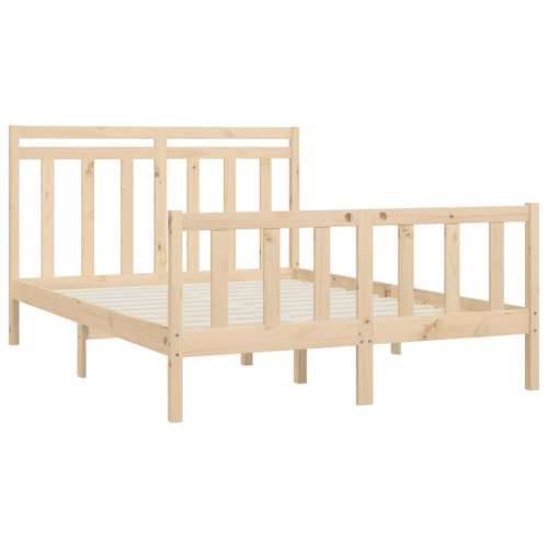 Okvir za krevet od masivne borovine 160 x 200 cm Prirodna 160 x 200 cm Cijena