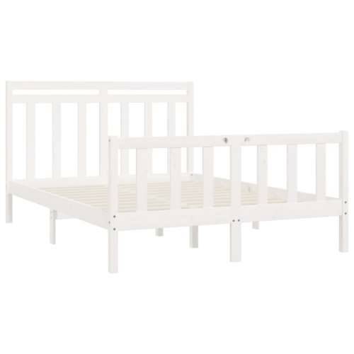 Okvir za krevet od masivne borovine bijeli 160 x 200 cm - Bijela 160 x 200 cm Cijena