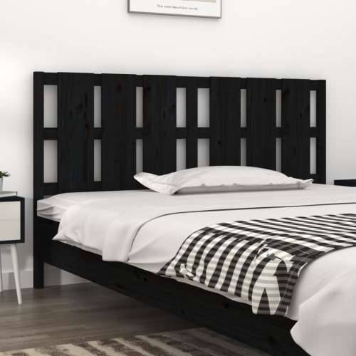 Uzglavlje za krevet crno 185,5 x 4 x 100 cm od masivne borovine