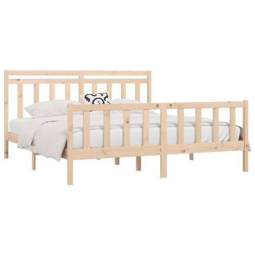 Okvir za krevet od masivne borovine 200 x 200 cm - Prirodna 200 x 200 cm Cijena
