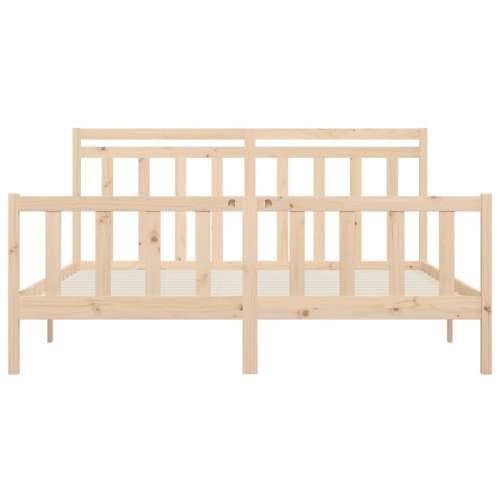 Okvir za krevet od masivne borovine 200 x 200 cm - Prirodna 200 x 200 cm Cijena