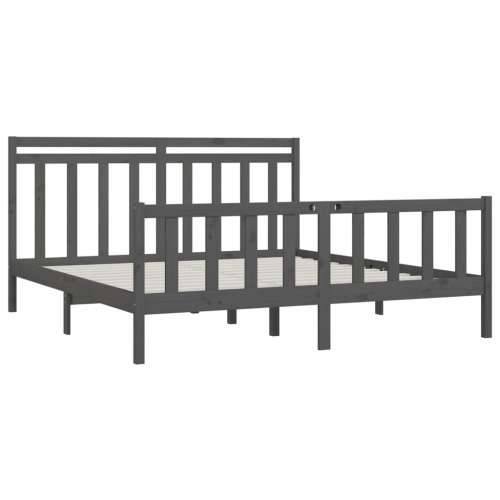 Okvir za krevet od masivne borovine sivi 200 x 200 cm - Siva 200 x 200 cm Cijena