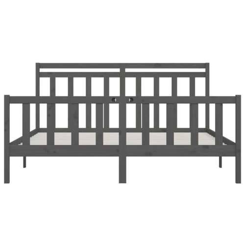 Okvir za krevet od masivne borovine sivi 200 x 200 cm - Siva 200 x 200 cm Cijena