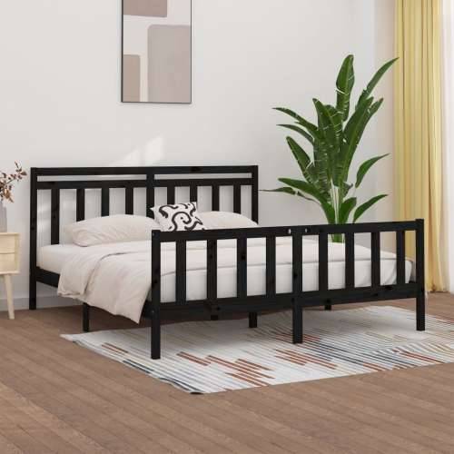 Okvir za krevet od masivne borovine crni 200 x 200 cm - Crna 200 x 200 cm Cijena