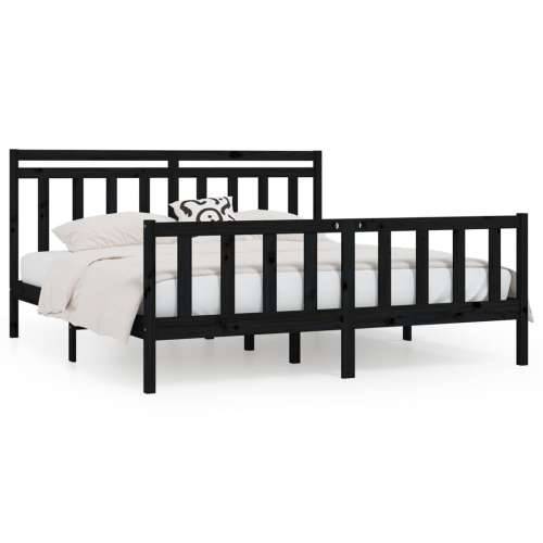 Okvir za krevet od masivne borovine crni 200 x 200 cm - Crna 200 x 200 cm Cijena