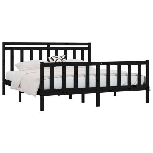 Okvir za krevet od masivne borovine crni 200 x 200 cm - Crna 200 x 200 cm Cijena