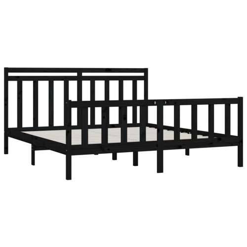 Okvir za krevet od masivne borovine crni 200 x 200 cm - Crna 200 x 200 cm Cijena