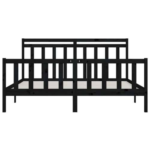 Okvir za krevet od masivne borovine crni 200 x 200 cm - Crna 200 x 200 cm Cijena