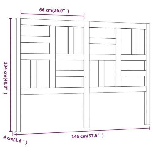 Uzglavlje za krevet 146 x 4 x 104 cm od masivne borovine - Prirodna 146 x 104 cm 1 Cijena