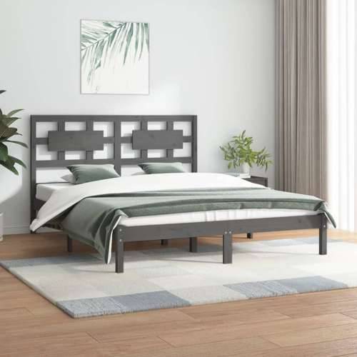Okvir za krevet od borovine sivi 180 x 200 cm veliki bračni