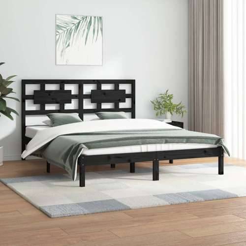 Okvir za krevet od masivne borovine crni 200 x 200 cm - Crna 200 x 200 cm Cijena