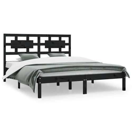 Okvir za krevet od masivne borovine crni 200 x 200 cm - Crna 200 x 200 cm Cijena
