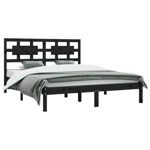 Okvir za krevet od masivne borovine crni 200 x 200 cm - Crna 200 x 200 cm Cijena