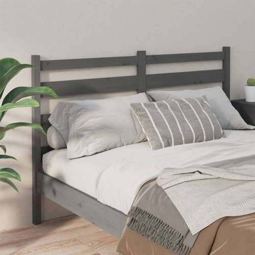 Uzglavlje za krevet sivo 126 x 4 x 100 cm od masivne borovine - Siva 126 x 100 cm 1 Cijena