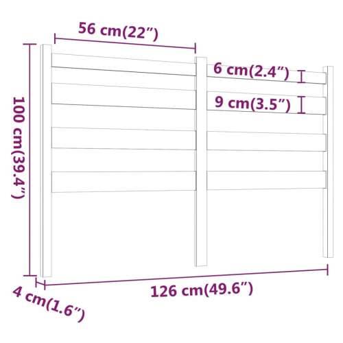 Uzglavlje za krevet sivo 126 x 4 x 100 cm od masivne borovine - Siva 126 x 100 cm 1 Cijena