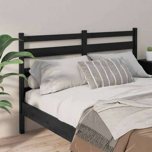 Uzglavlje za krevet crno 126 x 4 x 100 cm od masivne borovine Cijena