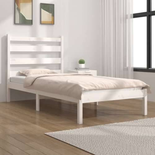 Okvir za krevet od masivne borovine bijeli 100 x 200 cm - Bijela 100 x 200 cm Cijena