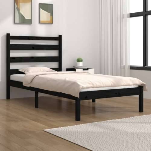 Okvir za krevet od masivne borovine crni 100 x 200 cm - Crna 100 x 200 cm Cijena