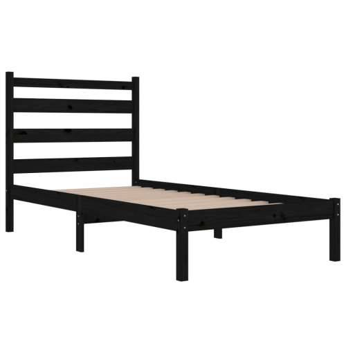Okvir za krevet od masivne borovine crni 100 x 200 cm - Crna 100 x 200 cm Cijena