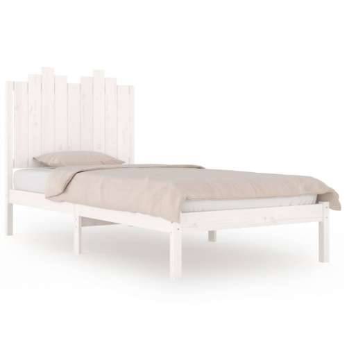 Okvir za krevet od masivne borovine bijeli 100 x 200 cm - Bijela 100 x 200 cm Cijena