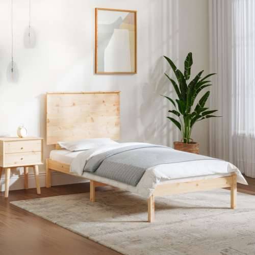 Okvir za krevet od masivnog drva 75 x 190 cm jednokrevetni - Prirodna 75 x 190 cm Cijena