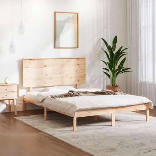 Okvir za krevet od masivnog drva 120 x 190 cm mali bračni Prirodna 120 x 190 cm Cijena