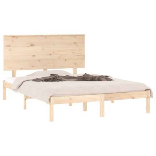 Okvir za krevet od masivnog drva 120 x 190 cm mali bračni Prirodna 120 x 190 cm Cijena