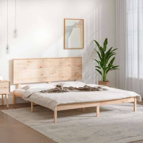 Okvir za krevet od masivnog drva 180 x 200 cm veliki bračni - Prirodna 180 x 200 cm Cijena