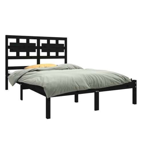 Okvir za krevet od masivnog drva crni 140 x 190 cm Cijena