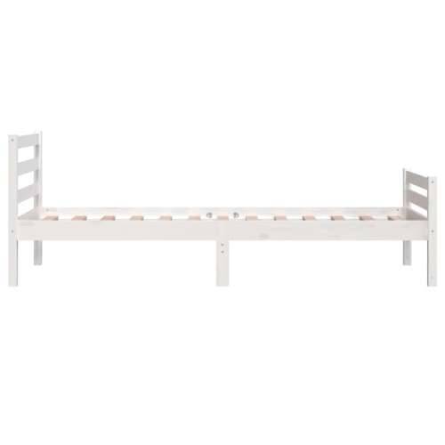 Okvir za krevet od masivnog drva bijeli 100 x 200 cm Bijela 100 x 200 cm Cijena