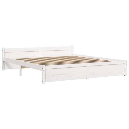 Okvir za krevet od masivnog drva bijeli 180 x 200 cm veliki - Bijela 180 x 200 cm Cijena