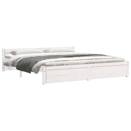 Okvir za krevet od masivnog drva bijeli 180 x 200 cm veliki - Bijela 180 x 200 cm Cijena