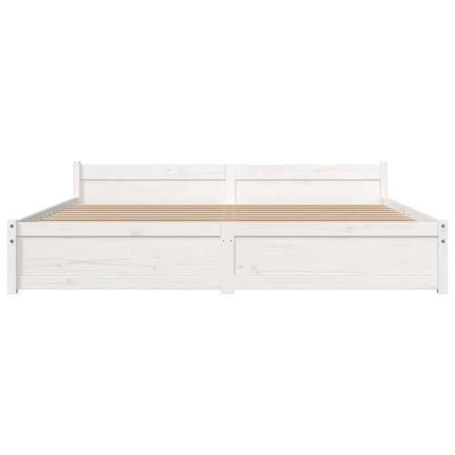 Okvir za krevet od masivnog drva bijeli 180 x 200 cm veliki - Bijela 180 x 200 cm Cijena