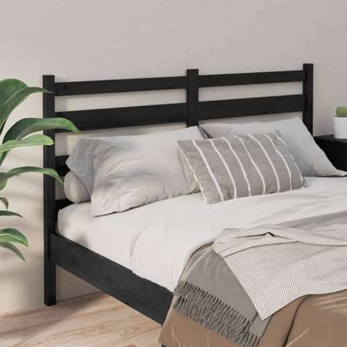 Uzglavlje za krevet crno 141 x 4 x 100 cm od masivne borovine Cijena