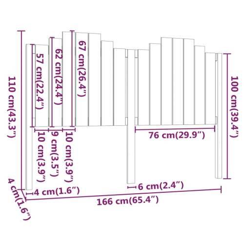 Uzglavlje za krevet 166 x 4 x 110 cm od masivne borovine - Prirodna 166 x 110 cm 1 Cijena